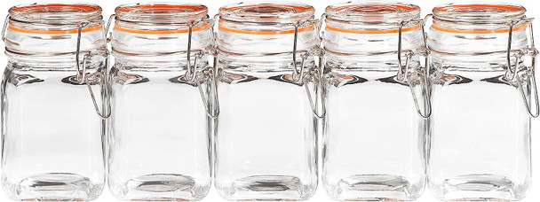 Tala Airtight Clip Top Spice Jars with Silicone Seal Mini Set of 5, 250ml