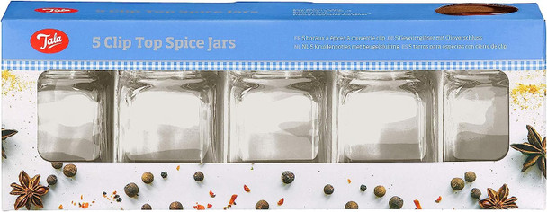 Tala Airtight Clip Top Spice Jars with Silicone Seal Mini Set of 5, 250ml