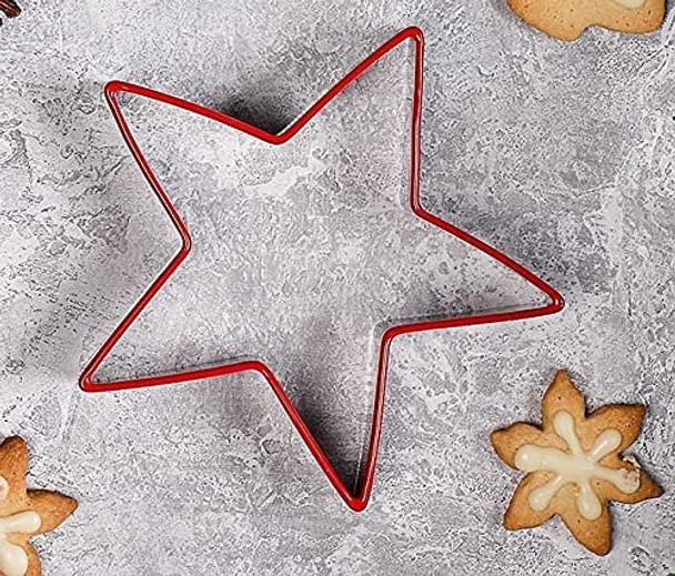 Tala Originals Soft Grip Star Cutters, Set of 3 Stainless Steel Cutters, Perfect for Pastry, Cookie Dough, Short and Gingerbread, Red