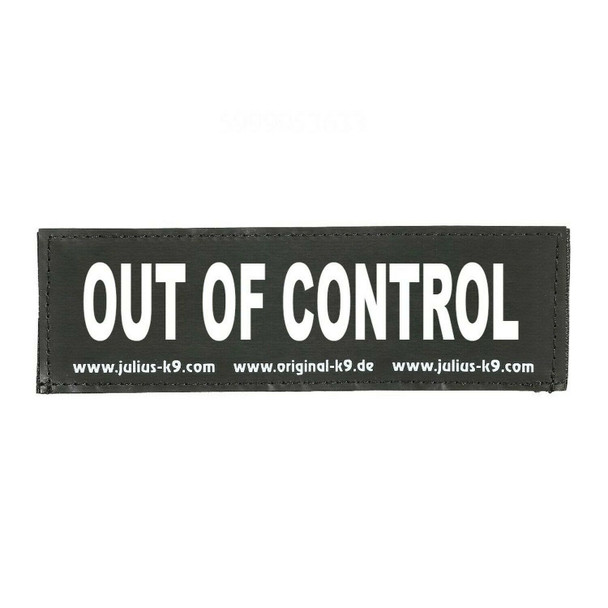 Julius-K9 Velcro Sticker "OUT OF CONTROL", size L