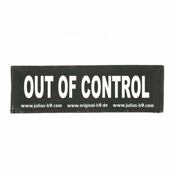 Julius-K9 Velcro Sticker "OUT OF CONTROL", size L