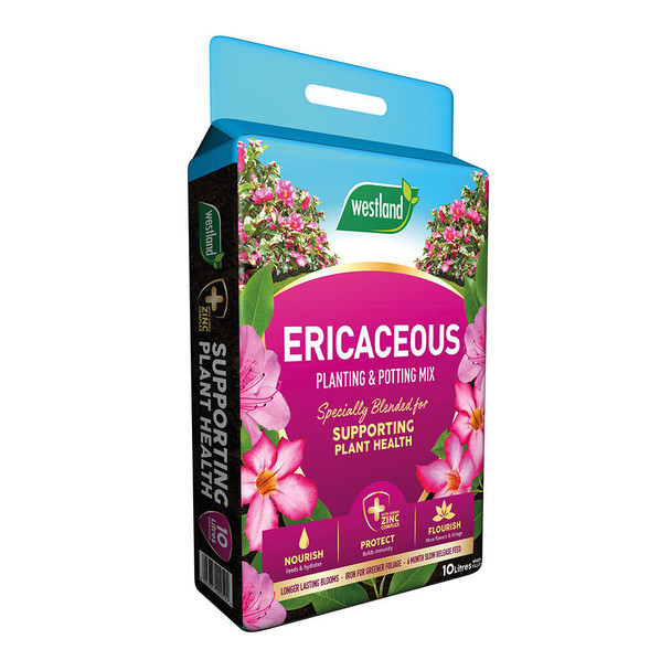 Westland Ericaceous Planting and Potting Mix with Added Zinc Complex, 10L Bag