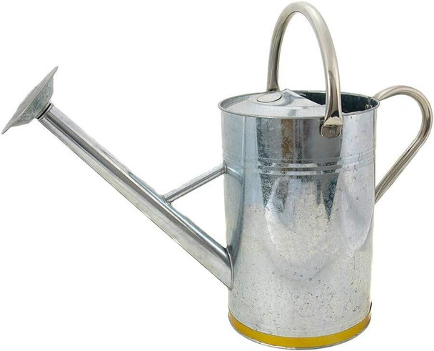 Kent & Stowe 9L Metal Watering Can in Galvanised Metal, Rust-Resistant Galvanised Watering Can with Handle and Detachable Rose, Classic All Year Round Garden Tools Made from Steel