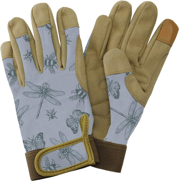 Kent & Stowe Premium Comfort Gardening Gloves Blue Flutter Bugs Ladies