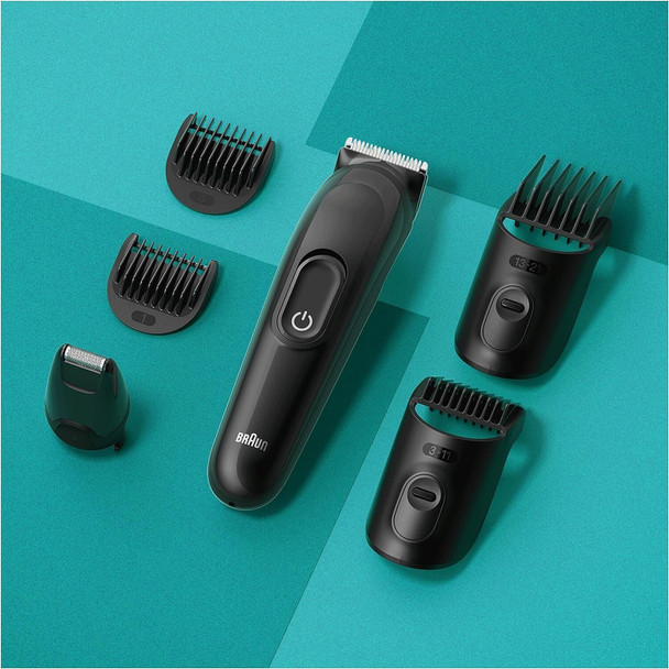 Braun All-In-One Beard Care Bodygroomer Set, 6-in-1 Beard Trimmer, Trimmer/Hair Clipper Men, Clippers, Comb Attachments, 50 Min. Wireless Runtime, Gift Man, MGK3410