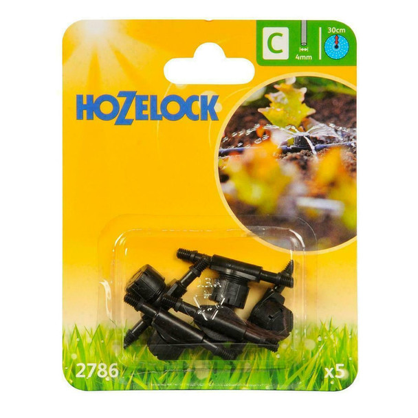 Hozelock In Line Adjustable Mini Sprinkler for Lawn Irrigation, 4mm 5 Pack