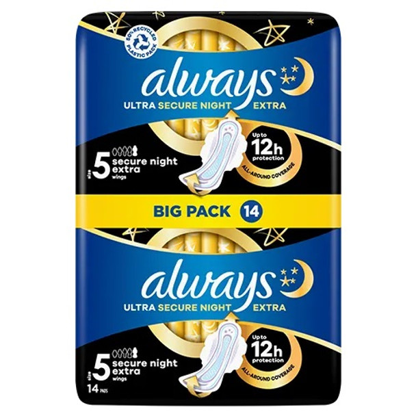 Always - 24x Ultra Sanitary Pad Secure Night Size 4 with Wings - 1 Piece