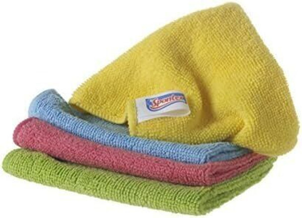 12 x Spontex Microfibre Multi-Purpose Cloths for Cleaning & Dusting 30 cm, 4 Pack