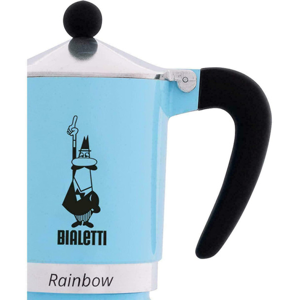 3 x Bialetti Rainbow Stovetop Espresso Coffee Maker Aluminium, Blue - For 6 Cups