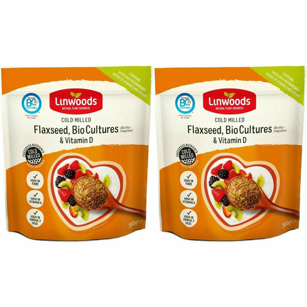 Linwoods Milled Flaxseed with Bio Cultures & Vitamin D 200g (Pack of 2)