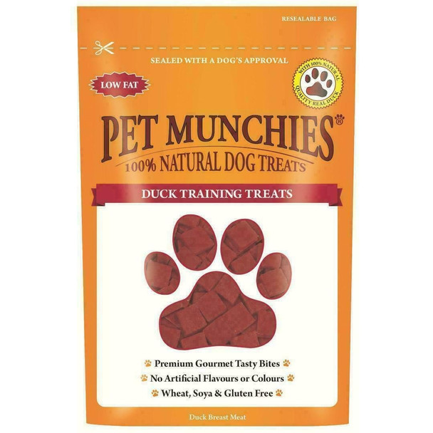 10 x Pet Munchies Duck Dog Training Treats 50g Bite Sized Rewards - 100% Natural