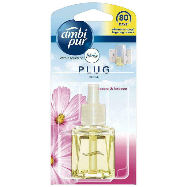 8 x Ambi Pur Blossom & Breeze Air Freshener Plug-in Refill Home Scent - 20ml