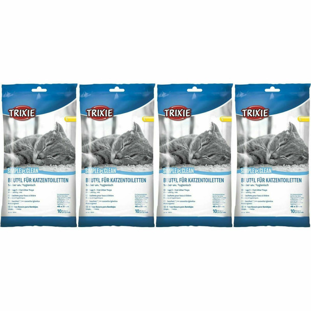 40 x Trixie Simple'n'Clean Cat Litter Tray Bags Disposable Large Liners, 46x59cm