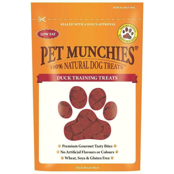 3 x Pet Munchies Duck Dog Training Treats 50g Bite Sized Rewards - 100% Natural