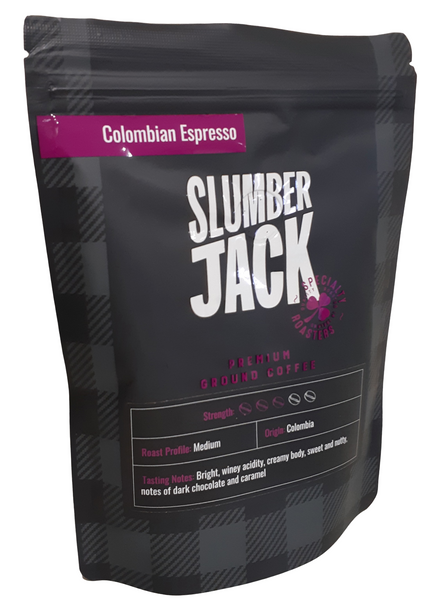 Slumberjack Premium Colombian Espresso Ground Coffee 220g, Medium Strength Roast