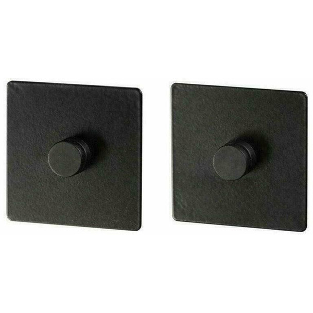 4 x Wenko Turbo-Loc Adapter Square, Adhesive Pads Fixed Without Drilling, Black
