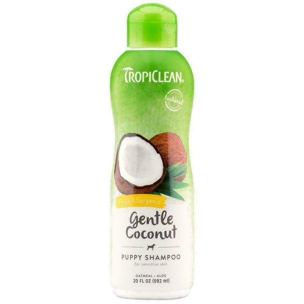 TropiClean Gentle Coconut Puppy Shampoo Hypoallergenic Natural Ingredients 592ml