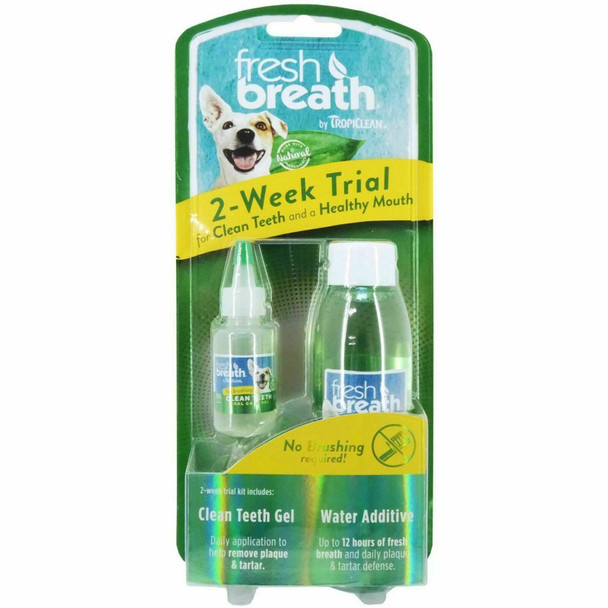 TropiClean Fresh Breath Dental Trial Kit Includes Solution&Gel for Clean Teeth