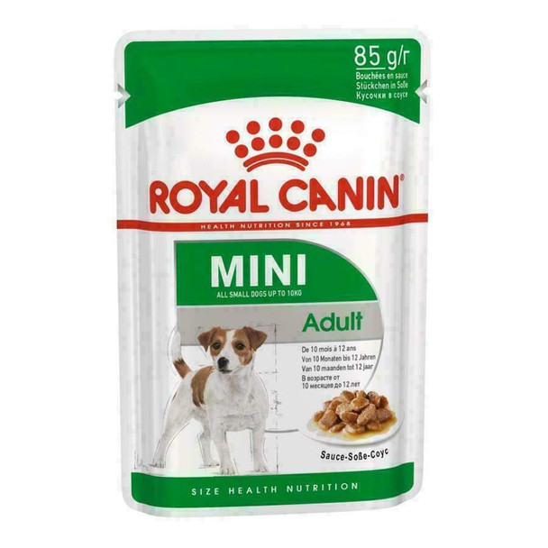 24 x Royal Canin Mini Adult Wet Dog Food in Gravy for Small Dogs up to 10kg, 85g