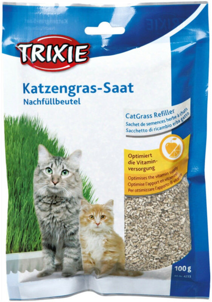 Trixie Grow Your Own Cat Kitten Grass 100g with Tray, Soft and Rich in Vitamins