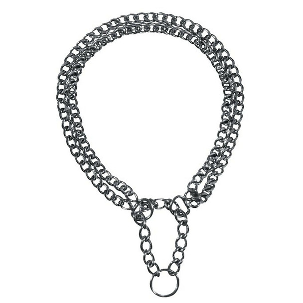 Trixie Chromed Double Row Semi-Choke Chain with Strain Relief, 30 cm x 2.0 mm