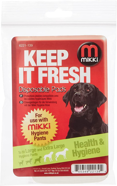 Mikki Dog Hygiene Pant Knickers and Period Pads for Female Bitches on Heat, In Mating Season - X Large