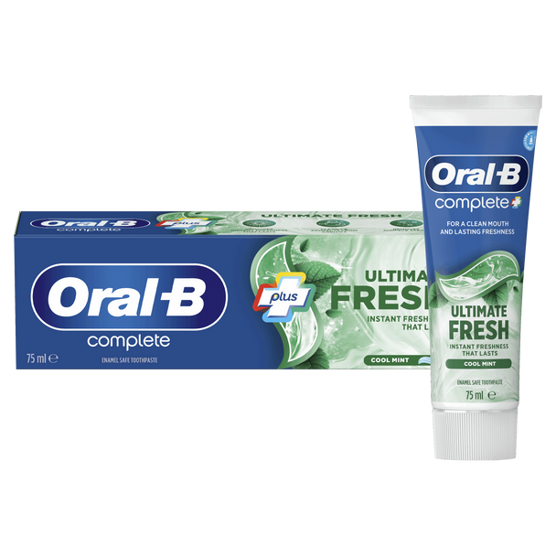 Oral-B Plus Ultimate Fresh Toothpaste Cool Mint 75ml - Long Lasting Fresh