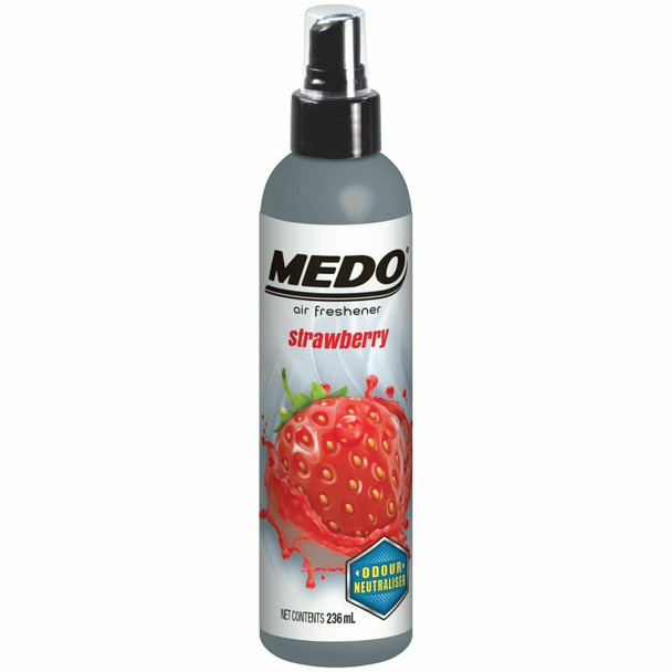 Medo Pump Spray Car Air Freshener Strawberry Neutralises Unpleasant Odour, 236ml