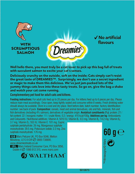 Dreamies Cat Treats Salmon, 60g