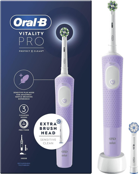 Oral-B Vitality Pro Electric Toothbrushes for Adults 1 Handle, 2 Toothbrush Heads