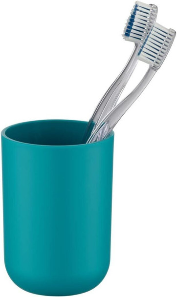 WENKO Toothbrush Tumbler Brasil Petrol-Unbreakable, Plastic (TPE), Turquoise, 7.3 x 7.3 x 10.3 cm