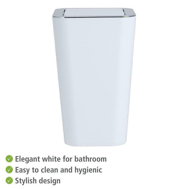 Wenko Candy Swing Cover Bin, ABS/PS, White, 18 x 18 x 28.5 cm