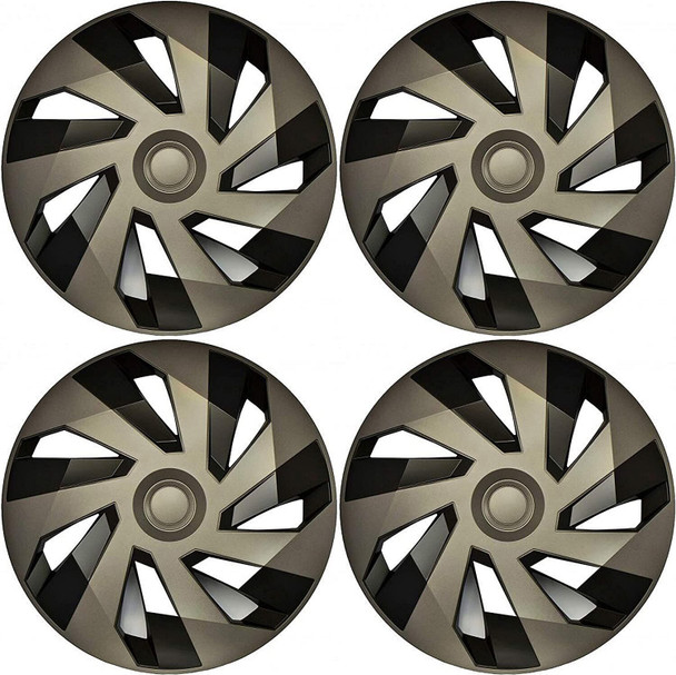 Versaco Car Wheel Trims VECTORGB15 - Graphite/Black 15 Inch 7-Spoke - Boxed Set of 4 Hubcaps - Includes Fittings/Instructions