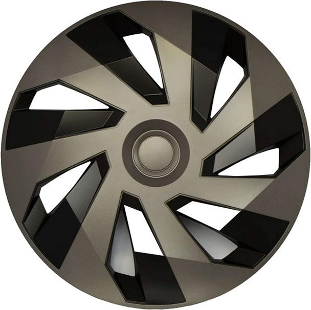 Versaco Car Wheel Trims VECTORGB15 - Graphite/Black 15 Inch 7-Spoke - Boxed Set of 4 Hubcaps - Includes Fittings/Instructions