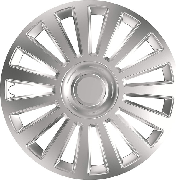 Versaco Car Wheel Trims LUXURY16 - Silver 16 Inch 15-Spoke - Boxed Set of 4 Hubcaps - Includes Fittings/Instructions