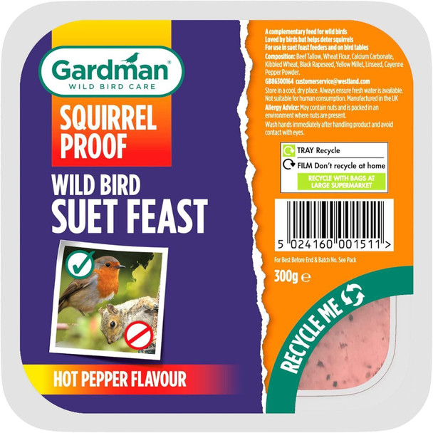 Gardman A04217 Squirrel Proof Suet Feast, Green