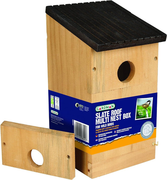 Gardman A04381 Nest Bird Box, Brown, 14x14x24 cm