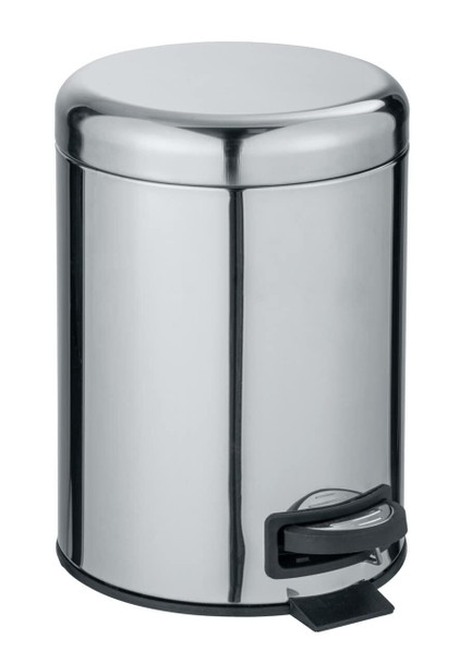 Wenko Leman Cosmetic Pedal Bin Stainless Steel Shiny 5L Removable Insert 28 cm