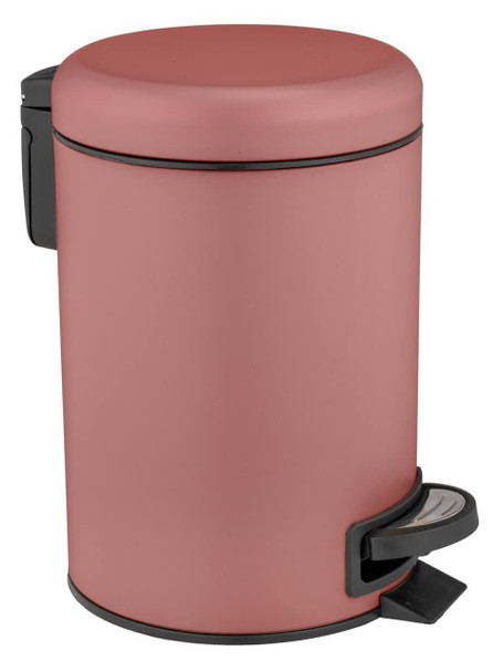 Wenko Leman pedal bin, 3 liters, with removable insert, made of painted steel, 17 x 25 x 22.5 cm, antique pink