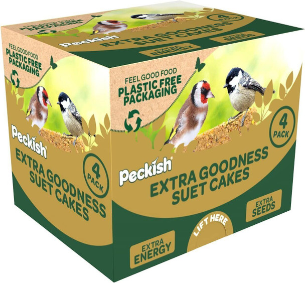 Peckish Extra Goodness Suet Cake 4 Pack Box, Gold