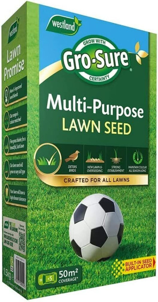 Westland Gro-Sure Multi-Purpose Grass Lawn Seed - 50 sq.m - 1.5kg (20500173)
