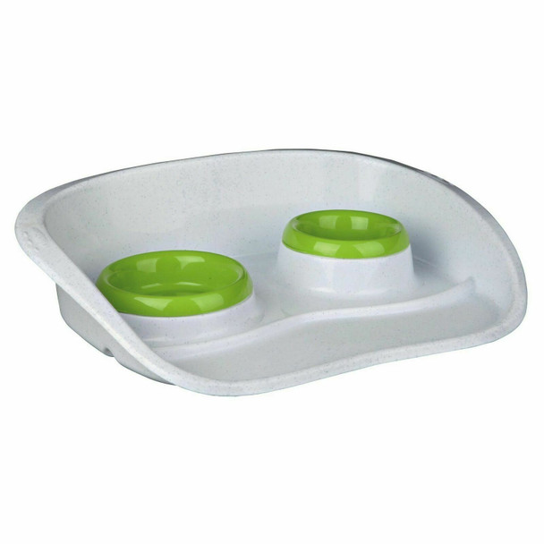 Trixie 24721 Dinner Tray Set with Splashguard for Dogs and Puppies