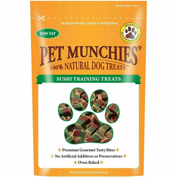10 x Pet Munchies Sushi Training Dog Treats 50g Rewards Chews 100% Natural Bites