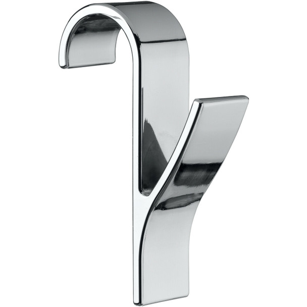 4 x Wenko Towel Hooks for Radiator Tidy and Space-saving, Plastic Silver Chrome