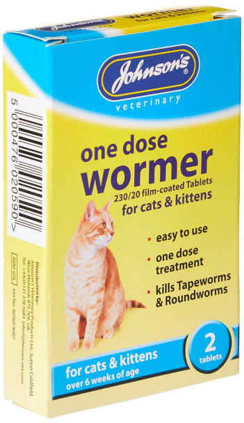 Johnson's One Dose Wormer for Cats and Kittens, 2-Piece