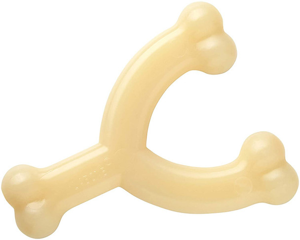 Nylabone Dura Chew Extreme Tough Dog Chew Toy Bone, Chicken Flavour Wishbone, M, for Dogs Up to 16 kg