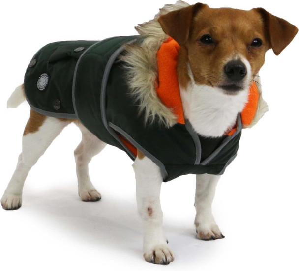 Ancol Muddy Paws Green Parka Dog Coat S (30 cm x 46-56 cm)
