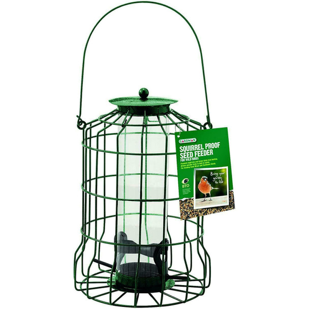 Gardman Squirrel Proof Bird Seed Feeder, Natural, A01620, 16 x 16 x 25.5 cm