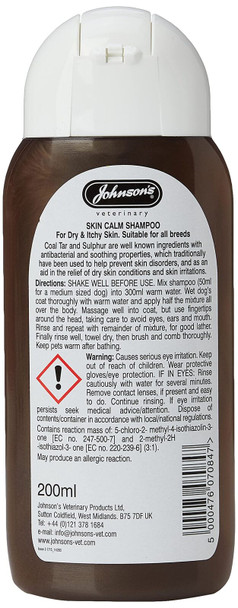 Johnsons Skin Calm Dog shampoo 200ml for dry and itchy skin