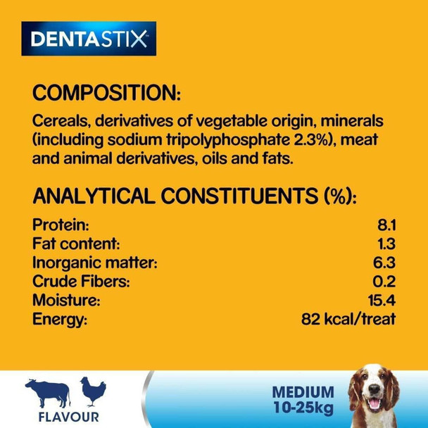 Pedigree DentaStix - Daily dental chews for medium dogs (10-25 kg), 112 sticks